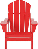 WO Home Furniture Adirondack Chair Table Set of 2 PCS Outdoor Folding Chair w Side Table Weather/UV Resistant for Lawn, Garden, Bon Fire, Balcony (Red) by GreenHaven Gardens
