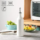 Sweejar Large Ceramic Olive Oil Dispenser Bottle, Opaque Oil Cruet Protects Oil to Reduce Oxidation, Suitable For Storage Of Oil, Vinegar, Soy Sauce & Other Liquids, Pack of 1, 24 Fl Oz (White) by CozyNest Decor