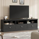 IDEALHOUSE 70in TV Stand for TVs up to 80", Mid Century Modern Entertainment Center with Storage Drawer and Open Shelves, TV Console Media Cabinet for Living Room, Bedroom, Black by CozyNest Decor