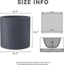 Kante 15.7" Dia Round Concrete Planter, Modern Style Large Cylindrical Plant Pot with Drainage Hole and Rubber Plug for Indoor Outdoor Patio, Charcoal by GreenHaven Gardens