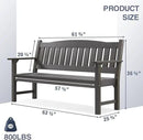 Psilvam 3-Person Outdoor Memorial Bench, All-Weather Poly Lumber Garden Bench, Rot-Resistant Outdoor Patio Bench for Park,Porch,and Church(Grey) by CozyNest Decor