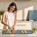 SMIRLY Plastic Cutting Board Set 3 Pieces, Non-Slip Dishwasher Safe Chopping Boards for Kitchen, Blue by CozyNest Decor