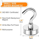 MIKEDE Magnetic Hooks Heavy Duty, 40 Lbs Magnet with Hooks for Cruise Cabins, Strong Magnets Neodymium for Hanging, Magnetic Wall Hooks for Refrigerator, Locker Decoration, Workplace -10Pack by CozyNest Decor