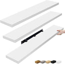 Sorbus Floating Shelves for Wall - 48 Inch Long Bathroom Shelves, Wall Decor for Bedroom, Kitchen, Living Room & Book Storage - Mounted Floating Shelf with Invisible Brackets (White, 3 Pack) by CozyNest Decor