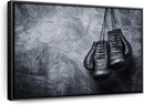 ElephantStock Boxing Gloves Wall Art - Horizontal Framed Canvas - 1-Piece Living Room Wall Decor - Photography Sports Canvas Print - Black and Gray Decor for Wall - 37" X 25" by CozyNest Decor