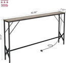 63'' Console Table, Skinny Entryway Table with Fast-Charging Station, Narrow Long Sofa Table, Behind Slim Couch Table for Entrance, Hallway, Living Room Decor ST-GY160-1 by CozyNest Decor