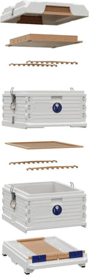 Ergo Insulated 10 Frame Bee Hive Set [NO Frames Included] (Double Deep, White Body Blue Entrance) by GreenHaven Gardens