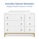 GAP babyGap Legacy 6 Drawer Dresser with Leather Pulls and Interlocking Drawers - Greenguard Gold Certified, Bianca White/Natural by TinyTreasures Baby Boutique