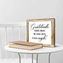 Rustic Wood Sign, Gratitude Turns What We Have Into Enough Sign, Wooden Plaques Table Decor, Inspirational Desk Decorate, Home Office Decor, Thankful Quote Signs, Small Wooden Box Signs by CozyNest Decor