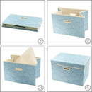 PRANDOM Collapsible Storage Cubes with Lids Fabric Decorative Storage Bins Boxes Organizer Containers Baskets with Cover Handles for Bedroom Closet Living Room 14.9x9.8x9.8 Inch 3 Pack by TinyTreasures Baby Boutique