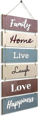 Hanging Wall Decor Sign - Welcome Vertical Wall Art Decorations, Rustic Home Accessories for Living Room, Bedroom, Family, Dining, and Kitchen, Outdoor Signs for House, Live, Laugh, Love Plaques by CozyNest Decor