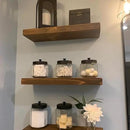 joelsantiques - 18 Inch Wooden Floating Shelves for Wall - 18x8x2 in - Made of Natural Wood - Heavy Duty Rustic Wall Shelves for Bedroom - Perfect for Living Room, Kitchen - Medium Brown by CozyNest Decor