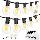 50FT G40 LED String Lights with 25 Shatterproof Bulbs (2 Spares), E12 Sockets, 2700K Warm White, eatherproof Patio Lighting for Garden,Backyard,Party,Wedding,Porch,Deck,Gazebo,Bistro,Camping by CozyNest Decor