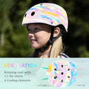 Adjustable Color Gradient Skateboard Helmet for 3-5-8-14+Ages【Toddler Kids Youth Adult】 Girls Boys Woman.Bike Helmet for Multi-Sports Cycling Bicycle Scooter Inline Roller Skate Rollerblading by TinyTreasures Baby Boutique