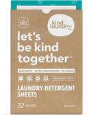 Kind Laundry Detergent Sheets with Powerful Stain-Fighting Enzymes - Biodegradable Plant Powered Eco-Friendly Laundry Soap Sheets - Home or Travel Laundry Detergent (Fragrance Free, 32 Loads, 10 Pack) by TinyTreasures Baby Boutique