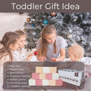 Wonder Space Plush Foam Blocks - Nursery Building & Stacking Toys for Toddlers Boys & Girls, Soft Smooth Velvet Cover, Early Education Gross Motor Skills & Brain Development (12 Cubes, Soft Blush) by TinyTreasures Baby Boutique