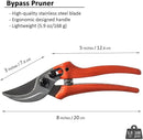 BUGUI 8" Gardening Scissors, Bypass Pruning Shears, 1" Cutting Capacity Sharp Garden Clippers with Low-friction Painted Stainless Steel Blade by GreenHaven Gardens