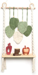 Macrame Wall Hanging Bohemian Woven Tapestry Chic Woven Leaf Tassels Decoration Handmade Wall Art Home Decor for Apartments, Dorms, Living Rooms, Bedrooms, Nursery Backdrop by CozyNest Decor