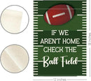 Funny Garden Flag Baseball Sports Mom Gifts for Baseball Lovers If We Aren'T Home Check The Ball Field Small Double Sided Burlap art Stained Glass Style Garden Flags 12 x 18 Inch for Outside by GreenHaven Gardens