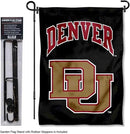 College Flags & Banners Co. Denver Pioneers Garden Flag with Pole Stand Holder by GreenHaven Gardens