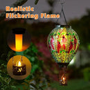 DREAMSOUL Cardinal Large Solar Hot Air Balloon Lantern with Flame, Glass Hanging Solar Lanterns Outdoor Waterproof for Garden Yard Patio Decor by GreenHaven Gardens