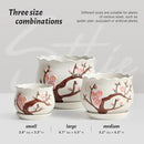 Ceramic Plant Pots with Drainage Holes and Saucers, Round Flower Pots for Indoor Plant, 3.9/5.2/6.7 Inches Small Flower Planters Set of 3 by CozyNest Decor