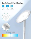 TROND Floor Lamp, LED Torchiere Uplight Lamp, 5 Brightness Aluminum Modern Standing Light, 5500K Natural Daylight, 5000 lm, 71in Tall, 30 Mins Timer, Detachable, for Office Living Room Bedroom, Silver by CozyNest Decor