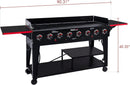 Royal Gourmet GB8003 8-Burner Propane Gas Grill with Foldable Side Tables, Large Propane BBQ Grill with Porcelain-Enameled Steel Wire Grates for Outdoor Party or Backyard Grilling, Black by GreenHaven Gardens