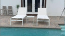 PURPLE LEAF Outdoor Chaise Lounge Set Oversize Adjustable Sunbathing Recliner Extra Wide Lounge Chairs with Side Table for Poolside Beach Outside Patio Aluminum Chaise Lounger Cream 2 Sets by GreenHaven Gardens