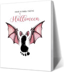 SHLINCO Baby's First Halloween Handprint Kit - Spooky Keepsake Gift with Bat Design, 7.8x9.8 Inch Canvas Photo Prop and Footprint Art for Desktop Decor, Halloween Baby Keepsake Gift by TinyTreasures Baby Boutique
