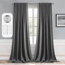 MIULEE Back Tab Grey Blackout Curtains 108 Inch Long 2 Panels Set for Living Room Bedroom Privacy, Rod Pocket/Pinch Pleated Extra Long Thermal Insulated Room Darkening Light Blocking Curtains/Drapes by TinyTreasures Baby Boutique
