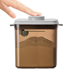 Formula Container, 1700Ml/730g Airtight Formula Dispenser, One Button Handy Pop Up Food Containers Milk Powder Container, BPA-Free Food Storage Containers with Lids, Scoop and Scraper, Dark Brown by TinyTreasures Baby Boutique