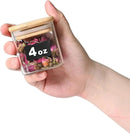 Glass Food Storage Jars Square 4oz, 12 Pack Glass Jars With Bamboo Lids, Kitchen Storage Containers For Spice, Candy, Cookie, Storage For Pantry Organizers by CozyNest Decor