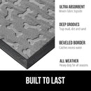 GORILLA GRIP 100% Waterproof All-Season WeatherMax Doormat 35x23, US Designed Natural Rubber, Stain and Fade Resistant, Low Profile Indoor Outdoor Door Mats, Easy Clean Patio Mat, Light Gray Bones by CozyNest Decor