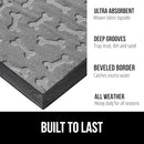 GORILLA GRIP 100% Waterproof All-Season WeatherMax Doormat, 47x35, US Designed Natural Rubber, Stain and Fade Resistant, Low Profile Indoor Outdoor Door Mats, Easy Clean Patio Mat, Light Gray Bones by CozyNest Decor