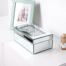 Luxury Mirrored Jewelry Box with Crushed Diamond - Glass Jewelry Box Organizer Storage for Women, Ring Holder Case for Dresser and Decorative by TinyTreasures Baby Boutique