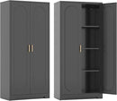 Metal Kitchen Storage Cabinets,60”Pantry Cabinet with Doors and 4 Adjustable Shelves,Tall Black Cabinet for Pantry, Laundry Room,Living Room,Dinning Room by CozyNest Decor