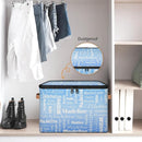 Custom Storage Basket with Name, Personalized Storage Bins with Zipper Lid, Foldable Fabric Storage Box Large capacity with Handle Blue by TinyTreasures Baby Boutique