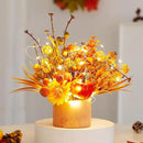 Thanksgiving Centerpiece Fall Table Flower - 2 Pack Lighted Realistic Artificial Table Plant with Western Modern Boho Rustic Aesthetic Bouquet Fall Decor Gift for Home Farmhouse by CozyNest Decor