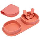 Silicone Foldable Novelty Dinner Plates,Baby Plates Travel Essential with Forks and Spoons,Microwave & Dishwasher SafeWatermelon by TinyTreasures Baby Boutique