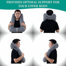 Travel Pillow Upgraded Version of Aircraft Travel Neck Pillow with Storage Bag, Sleep Pillows for Travel by Train, Car, or Plane, Supporting The Head and Body, Travel Pillow for Kids Grey by TinyTreasures Baby Boutique