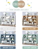 IOTXY Wooden Open Shelf Bookcase - 3-Tier Floor Standing Display Cabinet Rack with Legs, 10 Cubes Bookshelf, Pear Yellow by CozyNest Decor