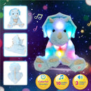 Cuteoy Light-up Singing Plush Blue Triceratops LED Musical Stuffed Animal Dinosaur Adjustable Volume Lullaby Plushies Birthday Christmas Toy Gifts for Kids Toddler Girls, 13" by TinyTreasures Baby Boutique