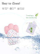 Giftty Baby Teething Mitten, Self-Soothing Teether Glove, Pain Relief Silicone Mitt, Double Breathable, Stay on Baby's Hand, Unisex for Babies 3-12 Months(2 Pink Mittens) by TinyTreasures Baby Boutique