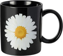 12Oz Daisy Black Ceramic Mug, Mug for Daily Coffee and Tea, Lead-free, Microwave and Dishwasher Safe Coffee Mug, Perfect gifts for women and men by CozyNest Decor