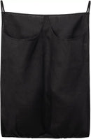 100% Pure Linen Dual Hanging Laundry Bag with 2 Deep Pocket and 2 Side Zipper 20x27in, Over The Door Laundry Hamper Space Saving Hampers for Dirty Clothes Home Travel, Black by CozyNest Decor