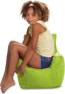 Posh Creations Bean Bag Chair Structured Seat for Toddlers and Kids, Comfy Chair for Gaming, Reading, and Watching TV for Children, Pasadena Chair, Nylon - Lime Green by TinyTreasures Baby Boutique