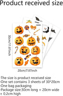 clothmile 3 Sheets Glow in The Dark Halloween Window Clings Luminous Halloween Window Stickers Removable Pumpkin Ghost Bat Wall Decor Glowing Window Clings for Scary Halloween Theme Party Decorations by CozyNest Decor