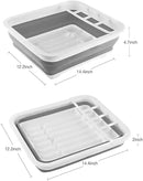 THANSTAR Collapsible Dish Drying Rack Portable Dinnerware Drainer Organizer for Kitchen RV Campers Travel Trailer Space Saving Kitchen Storage Tray by CozyNest Decor