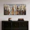 Wall Decorations Framed Large Cityscape New York Wall Decor Canvas Prints Abstract Brown City Theme Paintings Modern Canvas Wall Art for Living Room Bedroom Big Size 29x58 by CozyNest Decor